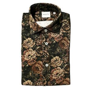 Bagutta Cotton Shirt with Abstract Print Men Multicolor Shirts